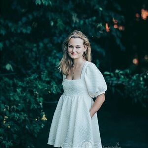 Free People Cream Puff Sleeve Mini Dress size xs